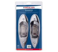 COPPIA LUCI LUCE DI VIA EVO LED EYE ACCIAIO INOX PER BARCA ROSSO + VERDE