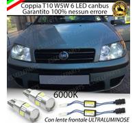 COPPIA LUCI POSIZIONE 6 LED PER FIAT PUNTO MK2 RESTYLING T10 W5W CANBUS BIANCO