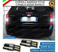COPPIA LUCI RETROMARCIA 15 LED P21W BA15S CANBUS DAEWOO NUBIRA 6000K BIANCO