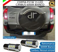 COPPIA LUCI RETROMARCIA 15 LED P21W BA15S CANBUS DR DR-EVO5 EVO5 6000K BIANCO