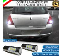 COPPIA LUCI RETROMARCIA 15 LED P21W BA15S CANBUS SUZUKI SWIFT 6000K NO ERROR