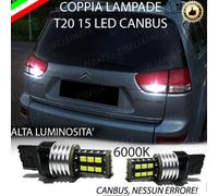 COPPIA LUCI RETROMARCIA 15 LED T20 W21W CANBUS CITROEN C-CROSSER 6000K NO ERROR