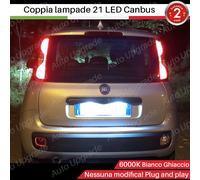 COPPIA LUCI TARGA 21 LED PER FIAT PANDA + PANDA CROSS CANBUS 6000K NO ERRORE