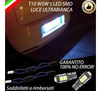 COPPIA LUCI TARGA 9 LED GRANDE PUNTO T10 CANBUS ULTRALUMINOSI 6000K LUCE BIANCA