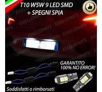 COPPIA LUCI TARGA 9 LED OPEL ADAM T10 W5W + SPEGNI SPIA 100% No ERROR