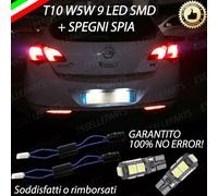 COPPIA LUCI TARGA 9 LED OPEL ASTRA J GTC T10 W5W + SPEGNI SPIA 100% No ERROR