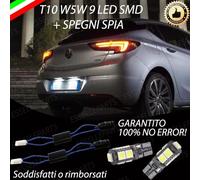 COPPIA LUCI TARGA 9 LED OPEL ASTRA K T10 + SPEGNI SPIA 100% NO AVARIA