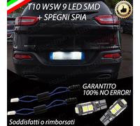 COPPIA LUCI TARGA 9 LED PER JEEP CHEROKEE T10 + SPEGNI SPIA 100% NO AVARIA