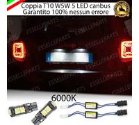 COPPIA LUCI TARGA 9 LED PER JEEP RENEGADE T10 + SPEGNI SPIA 100% NO AVARIA