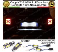 COPPIA LUCI TARGA 9 LED PER JEEP RENEGADE T10 + SPEGNI SPIA 100% NO AVARIA