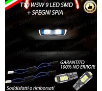 COPPIA LUCI TARGA 9 LED PUNTO EVO T10 W5W + SPEGNI SPIA 100% No ERROR