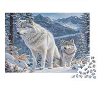 Coppia lupo neve Puzzle 1000 Pezzi Idea Regalo Uomo E Donna Due lupi innevati in scena invernale Giocattolo Decompressivo Intellettuale Educativo Divertente Gioco Famiglie Erwachsene Kinder