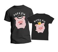 Coppia Magliette Festa del papà - Padre Figlia - Porcellini - Maialetti - Maialini - Pigs - Pig - Coordinato - Animali - Padre - Figlia - Set - Festa papà Regalo