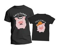 Coppia Magliette Padre Figlio - Maschietto - Tale Padre - Tale Figlio - Porcellini - Maialetti - Coordinato - Animali - Padre - Figlio - Set - Tshirt Padre e Figlio