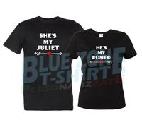 Coppia Magliette She's My Juliet He's My Romeo Ragazzo Ragazza San Valentino