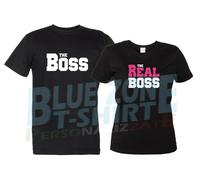 Coppia Magliette The Boss - The Real Boss T-Shirt Uomo e Donna San Valentino