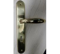 Coppia Maniglia con Placca 70 per Porte Interne in Oro Lucido e Cromo Satinato