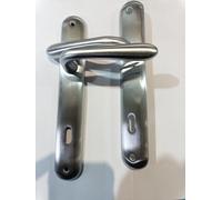COPPIA MANIGLIA CON PLACCA CROMO SATINATO PER PORTA INTERNA INTERASSE 90 AVEZZAN