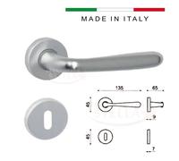 COPPIA MANIGLIA CON ROSETTA CROMO SATINATO o ORO LUCIDO x PORTA D'INTERNO DESIGN