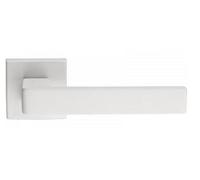 COPPIA MANIGLIA MANIGLIE QUADRATA QUADRA PER PORTE INTERNE BIANCO CON BOCCHETTE