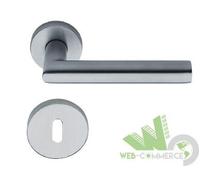 COPPIA MANIGLIA PER PORTA INTERNA CON ROSETTA LUCIA ACCIAIO SATINATO MODERNO