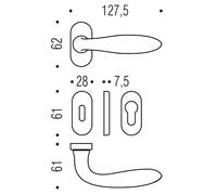 Coppia maniglia per porta Mach CD81 Stretta Colombo Design