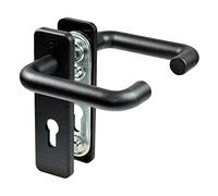 COPPIA Maniglia per porte Antincendio con Placca corta NERA M1 FS K138/202K