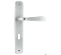 COPPIA MANIGLIA PORTA CON PLACCA MOD. GOCCIA 8/70 CROMO CROMATO SATINATO H245MM