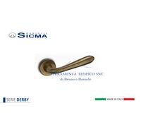 COPPIA MANIGLIA PORTE INTERNA BUSSOLA LEGNO SERIE DERBY BRONZO GRAFF SICMA TONDA