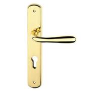 COPPIA MANIGLIA PORTE INTERNE GOCCIA CON PLACCA FORO YALE IN OTTONE