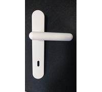 COPPIA MANIGLIA X PORTA OLIVARI MOD. BOMA NYLON PLASTICA BIANCA CON PLACCA Q8x90
