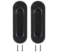 Coppia Maniglie a Scomparsa in Acciaio per Armadi Scorrimento(Black) | Acciaio , design flush, per ideale per porte scorrevoli, tasca, armadi, finitura spazzolata argento