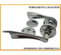 Coppia Maniglie da porte con bocchetta patent sonical rosetta quadro 8