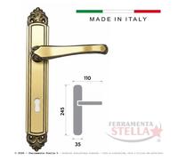 COPPIA MANIGLIE MANIGLIA CON PLACCA PORTA BRONZATA PORTE INTERNE BAROCCO VINTAGE