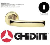 COPPIA MANIGLIE MANIGLIA IN OTTONE LUCIDO PER PORTE CON ROSETTA ELY GHIDINI