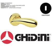 COPPIA MANIGLIE MANIGLIA IN OTTONE LUCIDO PER PORTE CON ROSETTA GOLF GHIDINI