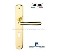 COPPIA MANIGLIE MANIGLIA ORO LUCIDO CON PLACCA INTERASSE 90 PER PORTE INTERNE