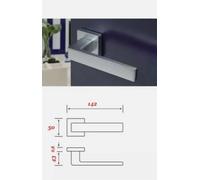 Coppia Maniglie Maniglia Porta Interna Cromo Satinato Moderna Quadrata