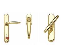 Coppia Maniglie Per Porte Interne Placca Sicma MOD Valenza Ottone Lucido 18OL01