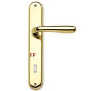 Coppia Maniglie Porta Interna Con Placca Sicma Mod Derby Ottone Lucido 13OL01