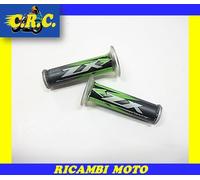 COPPIA MANOPOLE ARIETE FORATE ''RACING GREEN'' CON DICITURA ''ZX'' KAWASAKI