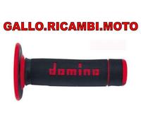 COPPIA MANOPOLE BICOLORE NERO / ROSSO CROSS IN GOMMA DOMINO LUNGHEZZA 118 mm