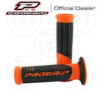 COPPIA MANOPOLE CHIUSE PROGRIP 732 ARANCIO FLUO GEL D.22-25 SCOOTER STRADA PISTA