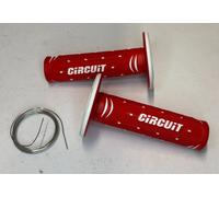 Coppia Manopole Circuit Jupiter Rosso / Bianche - Moto Cross / Enduro