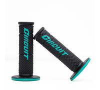 Coppia Manopole Circuit V Nere / Verde Acqua Moto cross enduro - Pair Grips
