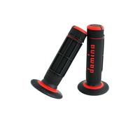 Coppia manopole cross enduro DOMINO nero/rosso
