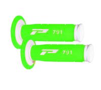 COPPIA MANOPOLE CROSS PROGRIP 791 BIANCO VERDE FLUO DA CROSS