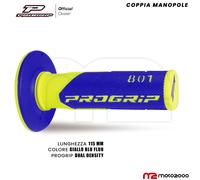 COPPIA MANOPOLE CROSS PROGRIP 801 DUAL DENSITY GIALLO BLU FLUO UNIVERSALE ENDURO