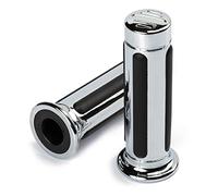 Coppia Manopole Custom Moto Scooter Universali Manubrio Diametro 24/22 Cromo