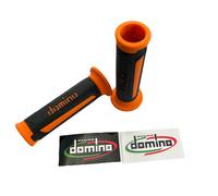 Domino Coppia manopole A350 D. 22 per moto e scooter universali Antracite/Arancione